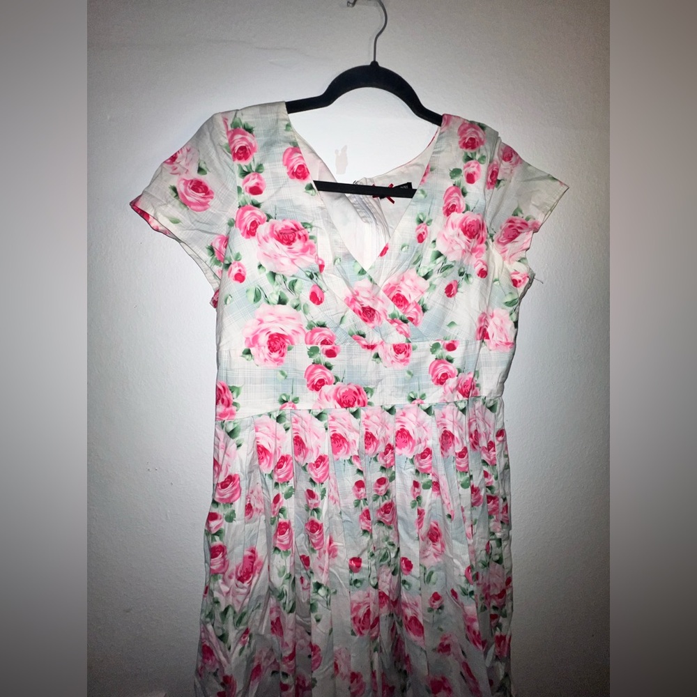 Unique Vintage Pink Floral Dress